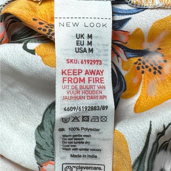 New Look Women's Boho Tropical Pattern Beach Dress/ Cover Up EUC Sz Medium - Picture 6 of 8